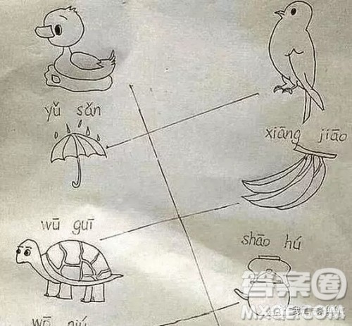 鸭子雨伞蜗牛乌龟连线答案 鸭子雨伞乌龟蜗牛连一连正确答案 鸭子雨伞蜗牛乌龟连线答案 鸭子雨伞乌龟蜗牛连一连正确答案