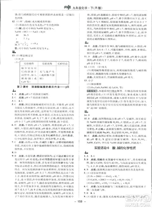 典中点综合应用创新题2019九年级下册化学人教版答案 典中点综合应用创新题2019九年级下册化学人教版答案