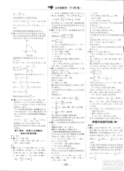 典中点综合应用创新题2019数学北师大版BS版九年级下册答案