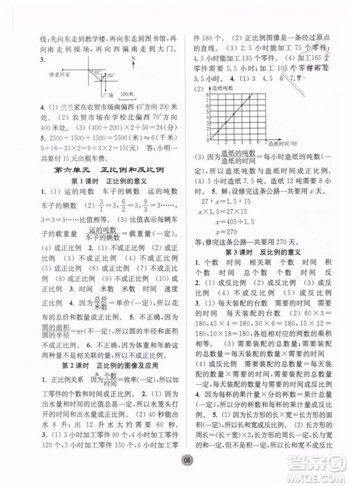 2019春课时金练六年级下册数学江苏版参考答案