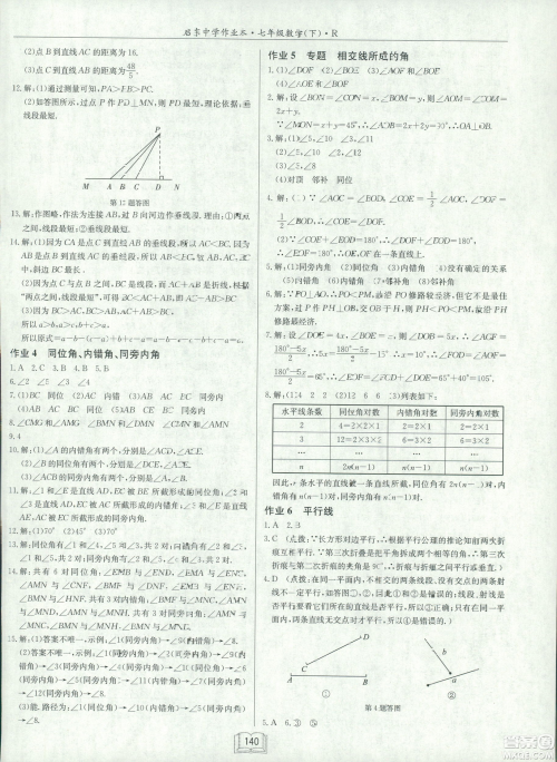 2019春启东中学作业本人教版R七年级数学下册答案