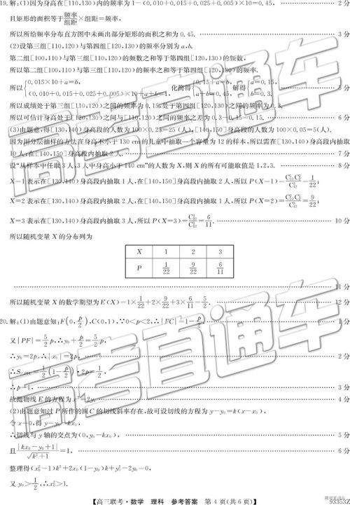 2019年高三山东一模数学试题及参考答案