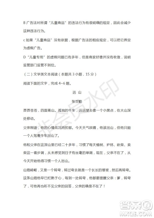 河北省衡水市第十三中学2019届高三质检四语文试题及答案解析