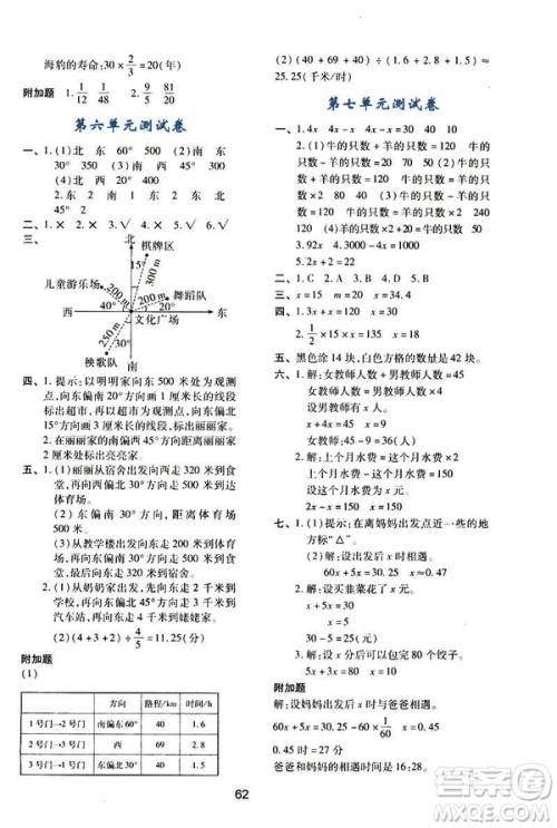 新课程2019年五年级下册数学学习与评价C版北师大答案