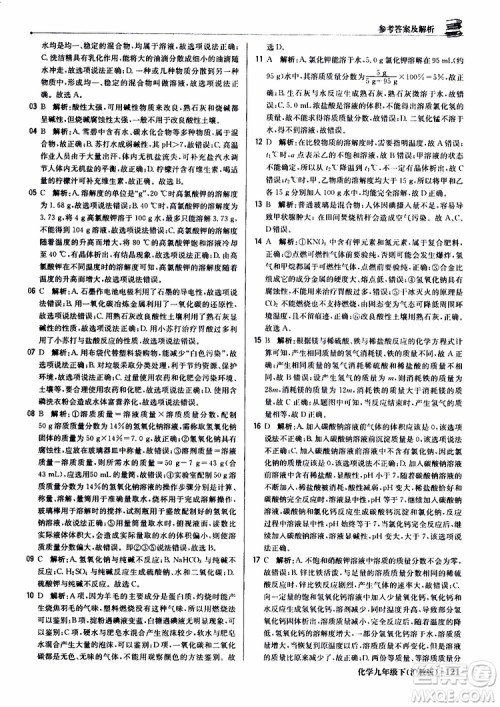 2019版1+1轻巧夺冠优化训练九年级化学下册沪教版参考答案