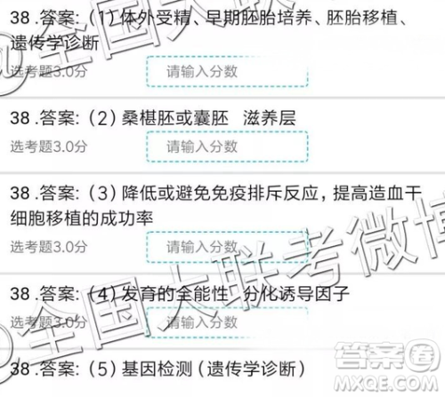 2019年全国普通高中高三三月大联考理综参考答案 2019年全国普通高中高三三月大联考理综参考答案