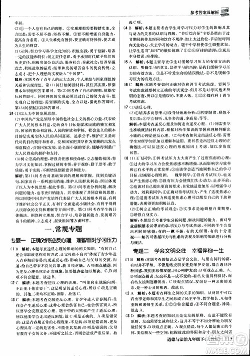 2019版1+1轻巧夺冠优化训练九年级道德与法治下册人教版参考答案