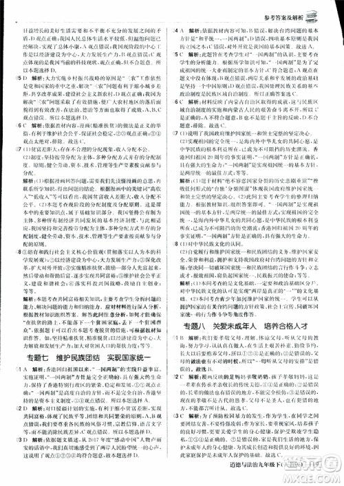 2019版1+1轻巧夺冠优化训练九年级道德与法治下册人教版参考答案