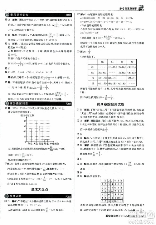 2019新版轻巧夺冠优化训练九年级数学下册江苏科技版参考答案