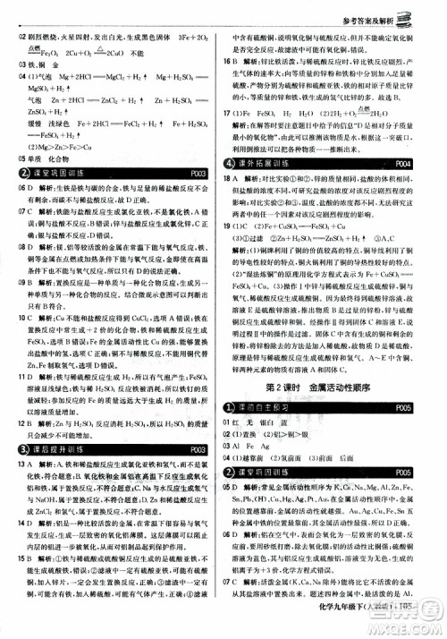 2019年1+1轻巧夺冠优化训练九年级下册化学人教版参考答案