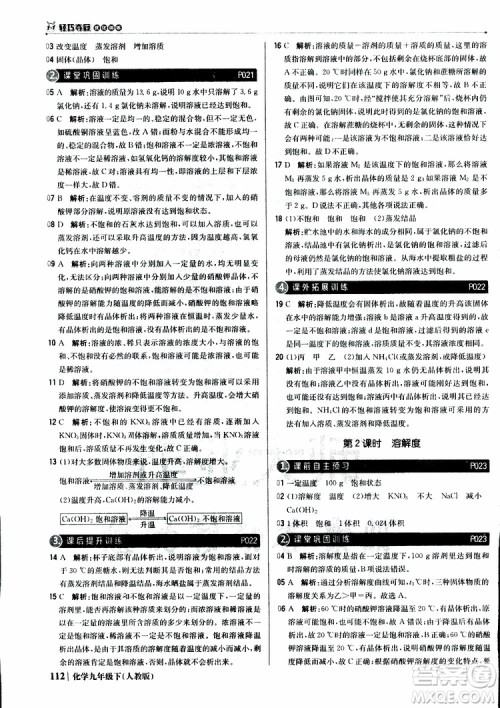2019年1+1轻巧夺冠优化训练九年级下册化学人教版参考答案