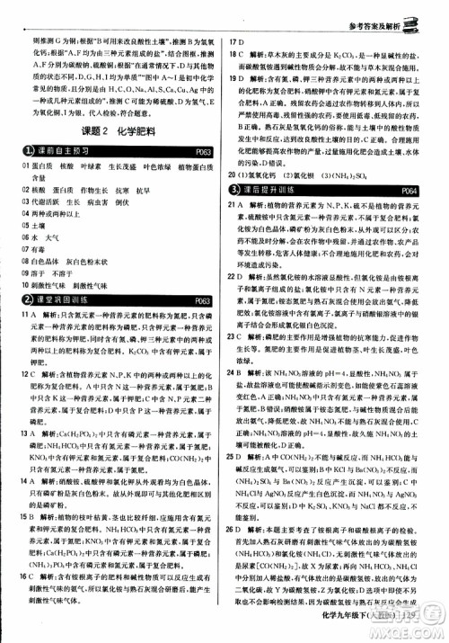 2019年1+1轻巧夺冠优化训练九年级下册化学人教版参考答案