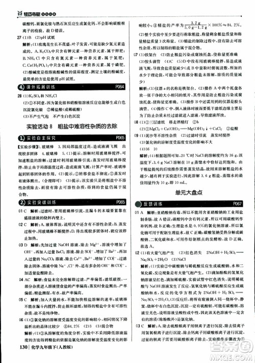 2019年1+1轻巧夺冠优化训练九年级下册化学人教版参考答案