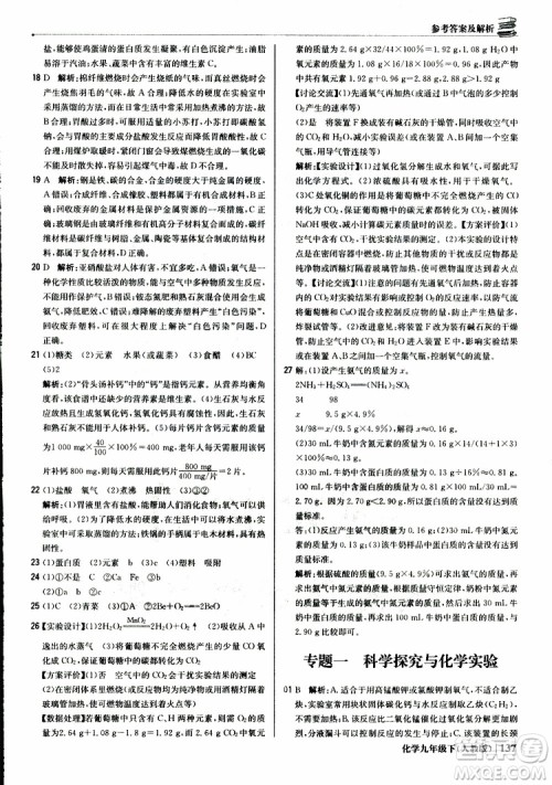 2019年1+1轻巧夺冠优化训练九年级下册化学人教版参考答案