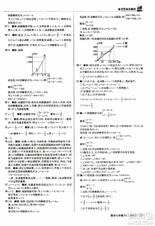 2019新版轻巧夺冠八年级下册数学人教版9787552249293参考答案