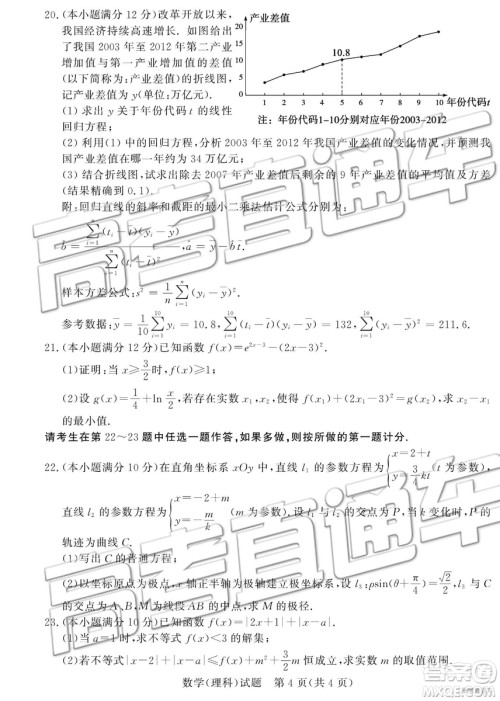 2019年3月德州一模数学试题及参考答案