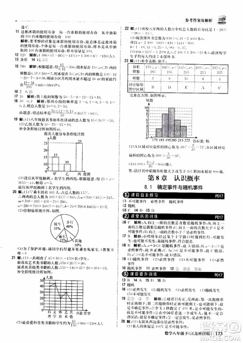 江苏科技版银版2019年八年级下册1+1轻巧夺冠优化训练数学参考答案