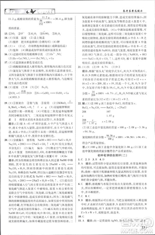 2019春新世纪英才教程人教版中学奇迹课堂九年级化学下册答案