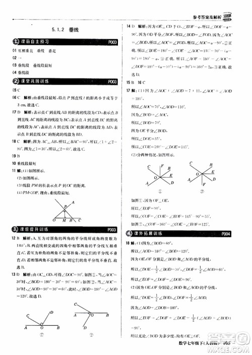 2019新版1+1轻巧夺冠优化训练七年级下册数学人教版9787552250183参考答案
