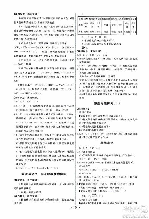 天舟文化2019版能力培养与测试九年级化学下册人教版RJ版参考答案 天舟文化2019版能力培养与测试九年级化学下册人教版RJ版参考答案
