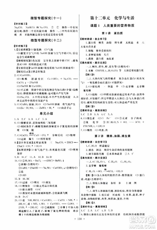 天舟文化2019版能力培养与测试九年级化学下册人教版RJ版参考答案 天舟文化2019版能力培养与测试九年级化学下册人教版RJ版参考答案