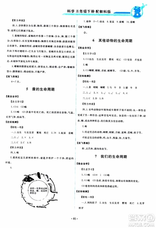 天舟文化2019年能力培养与测试科学三年级下册配教科版参考答案