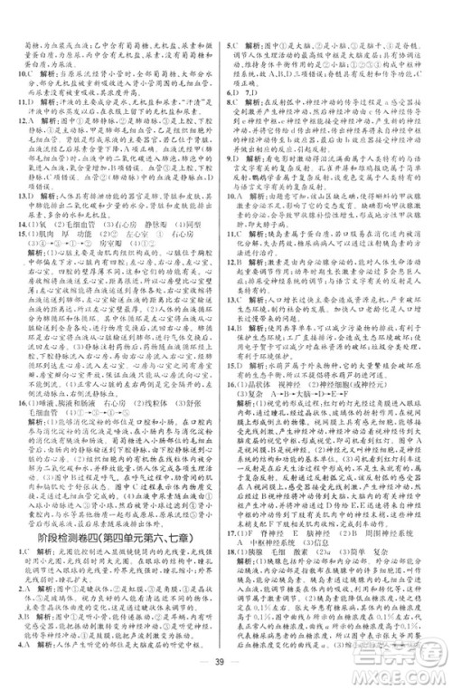 2019人教版七年级下册生物学课时练同步学历案河北专版参考答案 2019人教版七年级下册生物学课时练同步学历案河北专版参考答案