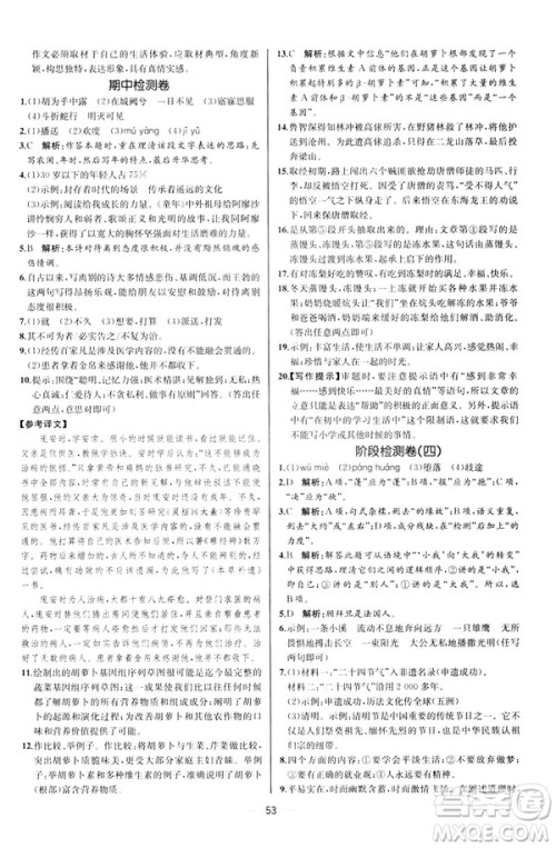 2019人教版课时练初中语文八年级下册同步学历案河北专版答案 2019人教版课时练初中语文八年级下册同步学历案河北专版答案