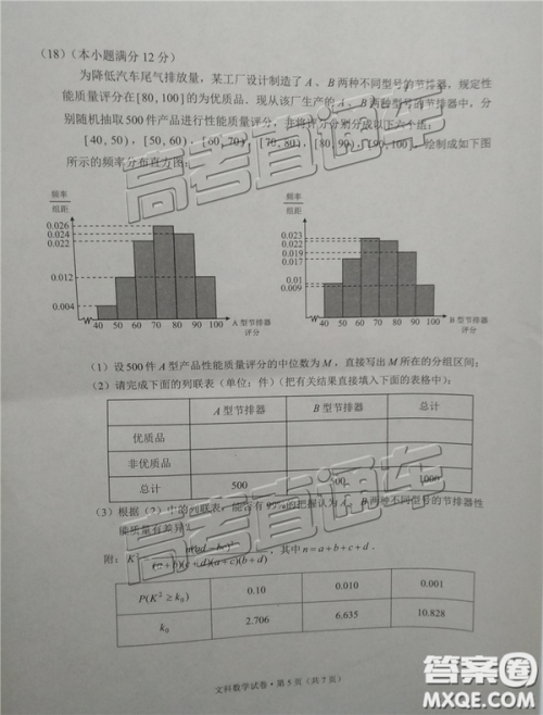 2019年3月云南高三省统测数学试卷及答案 2019年3月云南高三省统测数学试卷及答案