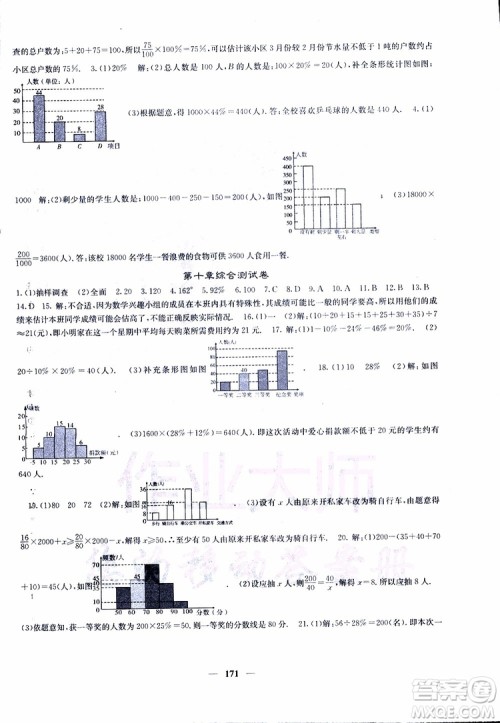 2019年版名校课堂内外七年级下册数学人教版参考答案 2019年版名校课堂内外七年级下册数学人教版参考答案