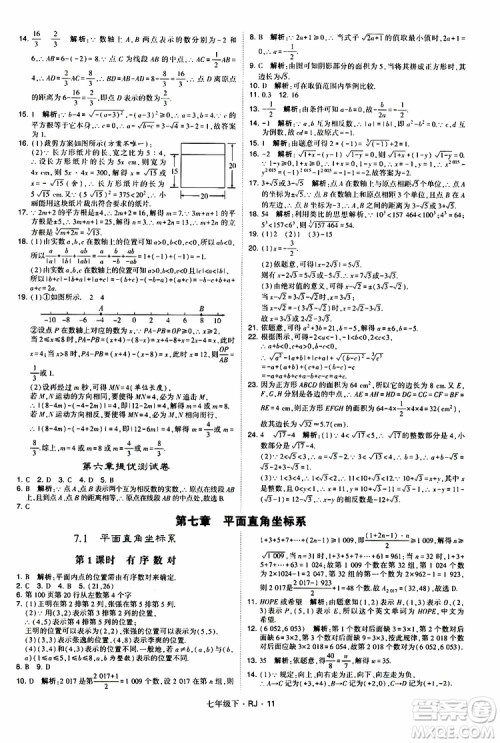 经纶学典2019新版学霸题中题七年级下册数学人教版RJ参考答案 经纶学典2019新版学霸题中题七年级下册数学人教版RJ参考答案