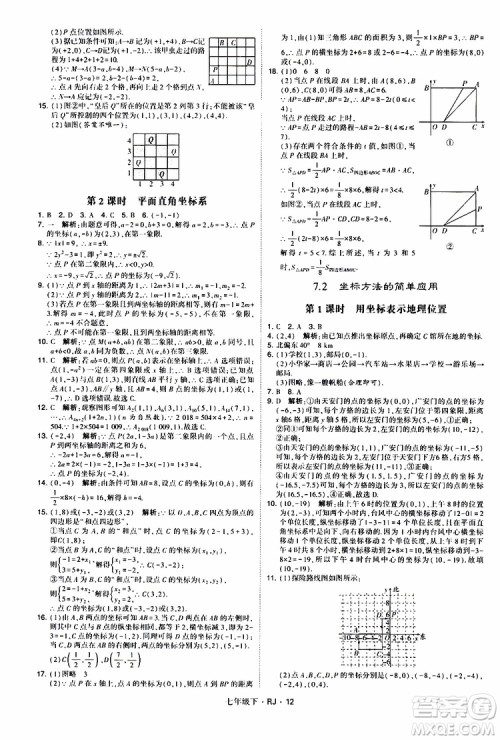 经纶学典2019新版学霸题中题七年级下册数学人教版RJ参考答案