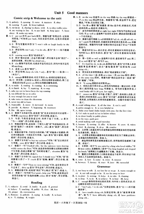 2019年经纶学典学霸题中题英语八年级下册江苏国标版参考答案 2019年经纶学典学霸题中题英语八年级下册江苏国标版参考答案