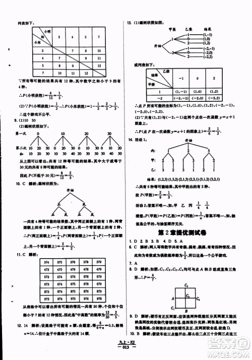 经纶学典2019年学霸题中题九年级数学浙江专用参考答案