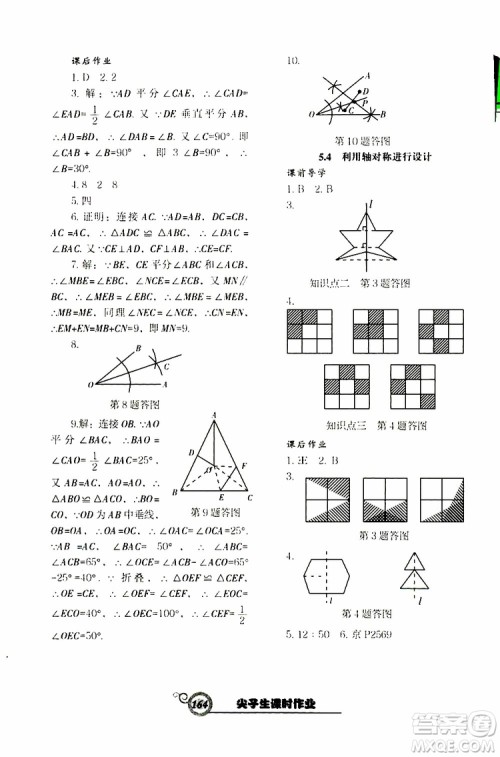 2019版尖子生新课堂课时作业七年级数学下册BS版参考答案 2019版尖子生新课堂课时作业七年级数学下册BS版参考答案