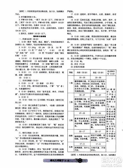 2019年尖子生课时作业新课堂八年级下语文人教版R版参考答案