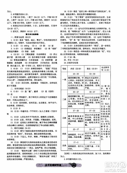 2019年尖子生课时作业新课堂八年级下语文人教版R版参考答案