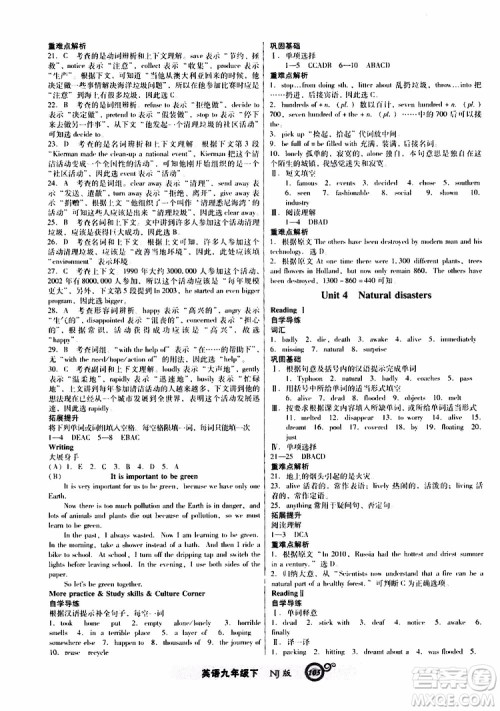 2019年尖子生新课标课时作业英语九年级下册NJ版牛津版参考答案