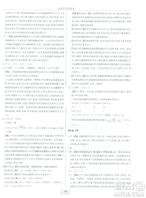 2019春正版启东中学作业本九年级化学下HJ沪教版答案