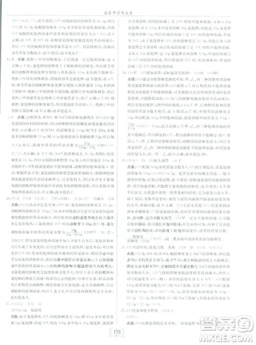 2019春正版启东中学作业本九年级化学下HJ沪教版答案