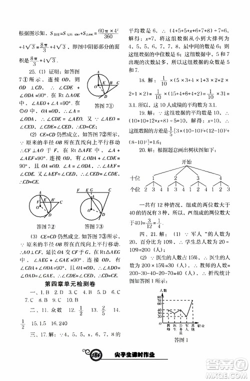 2019年尖子生新课堂课时作业九年级下数学BS版北师版参考答案 2019年尖子生新课堂课时作业九年级下数学BS版北师版参考答案