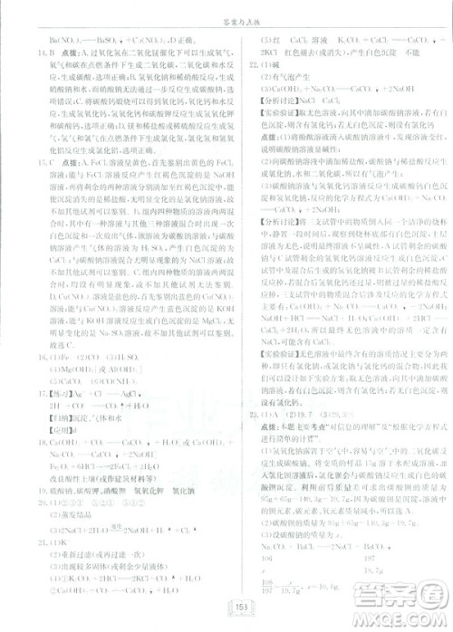 2019新版启东中学作业本九年级化学下R人教版答案