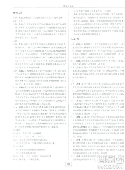 2019新版启东中学作业本九年级化学下R人教版答案