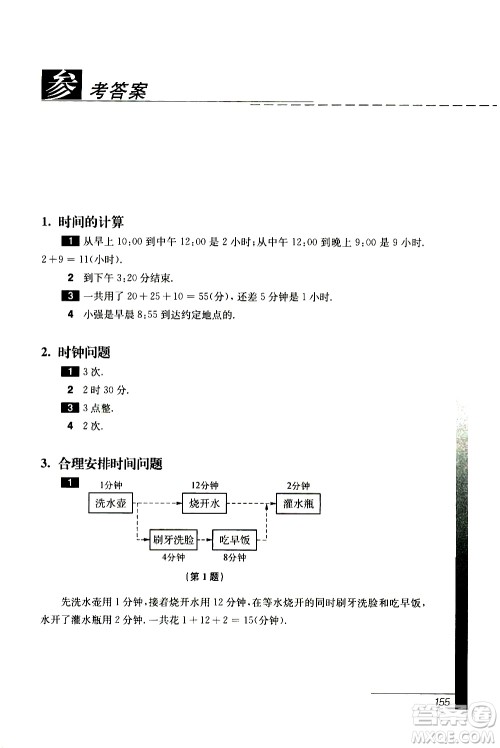2019年优等生数学第三版三年级参考答案