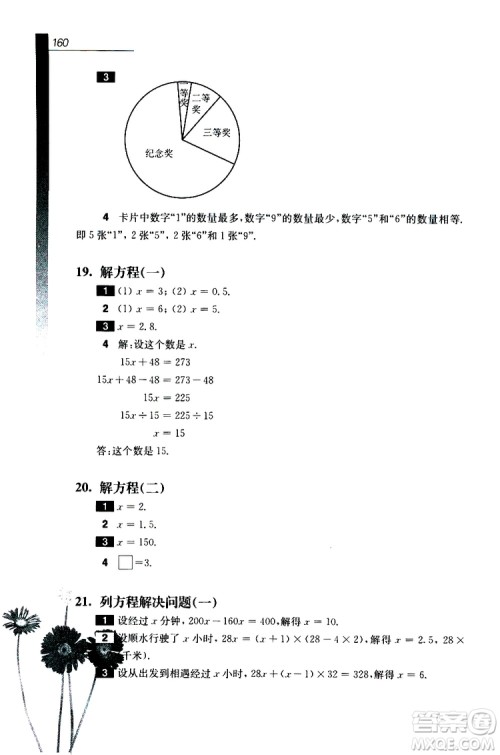 2019年优等生数学第三版五年级参考答案