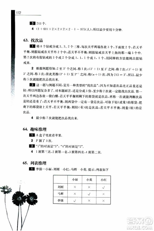 2019年优等生数学第三版五年级参考答案