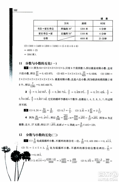 2019年优等生数学六年级第三版参考答案