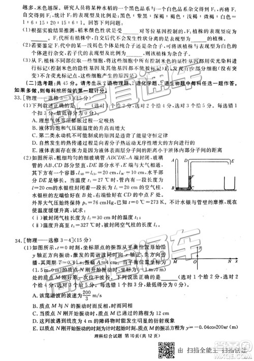 2019年3月广安、眉山、遂宁、内江、资阳、乐山六市二诊文理综试题及参考答案