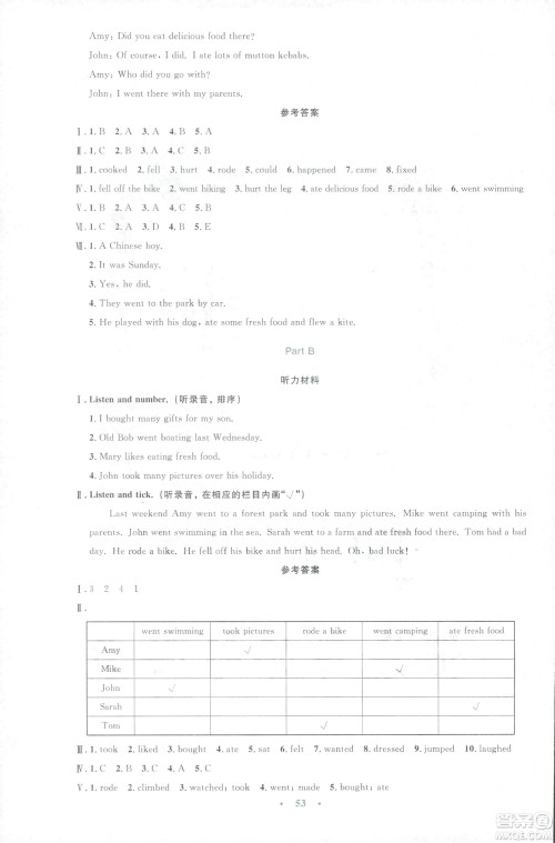 2019小学同步与测控优化设计六年级英语人教版增强版下册答案 2019小学同步与测控优化设计六年级英语人教版增强版下册答案