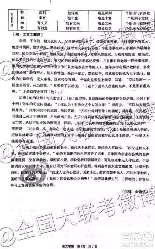 2109年岳阳二模语文参考答案 2109年岳阳二模语文参考答案